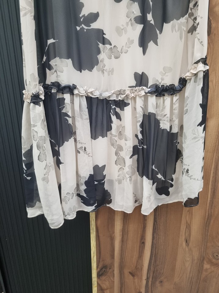 Bohem Uzun Salaş Siyah Beyaz Elbise - Görsel 3