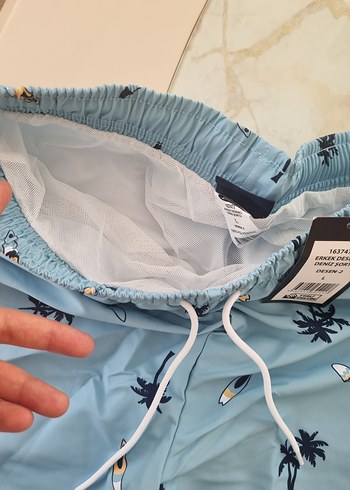 Bavyera Mavi Baskılı Mini Erkek Şort - Görsel 4