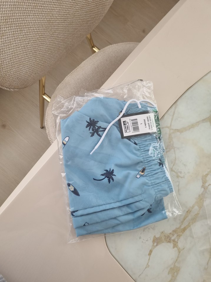 Bavyera Mavi Baskılı Mini Erkek Şort - Görsel 2