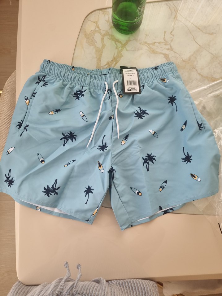 Bavyera Mavi Baskılı Mini Erkek Şort - Görsel 3