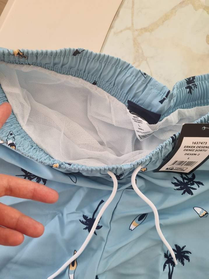 Bavyera Mavi Baskılı Mini Erkek Şort - Görsel 4