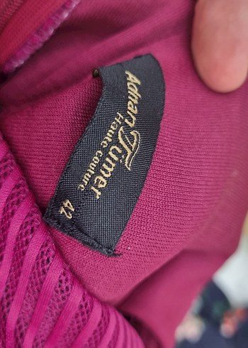 Pembe Uzun V Yaka Drapeli Abiye Elbise - Görsel 7