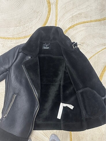 s Beden Stradivarius siyah biker kaban mont
