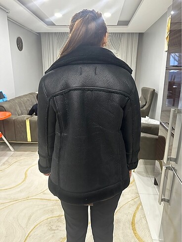 s Beden siyah Renk Stradivarius siyah biker kaban mont