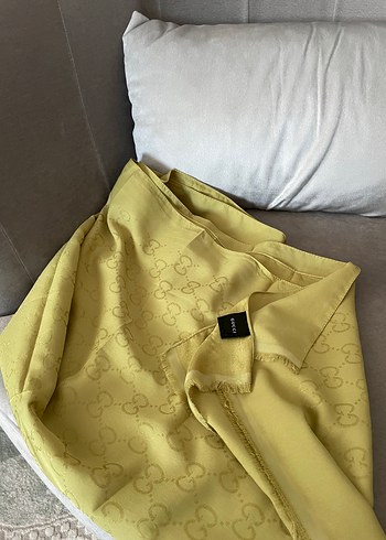  Beden Sarı Parlak Kadın Saten Wrap