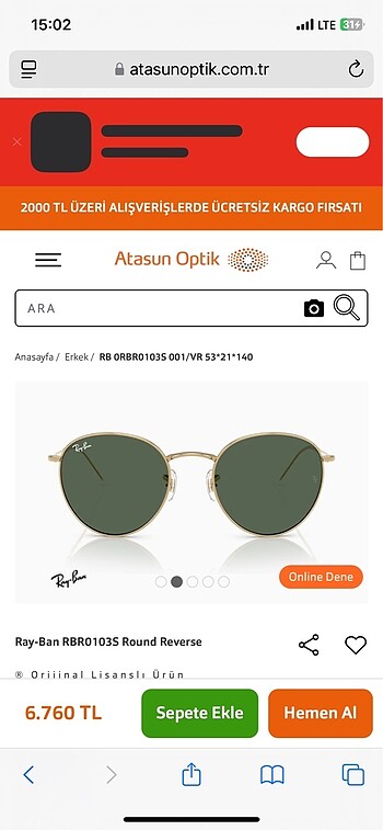 Ray Ban Orijinal rayban gözlük
