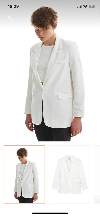 Beyaz keten blazer
