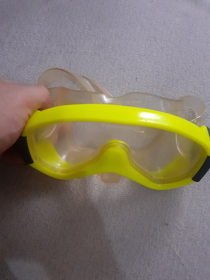 Şeffaf Sarı Yüzme Gözlüğü Şnorkel - Görsel 2