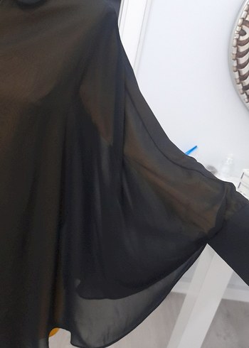 s Beden Sarı Siyah Drapeli Mini Tunik