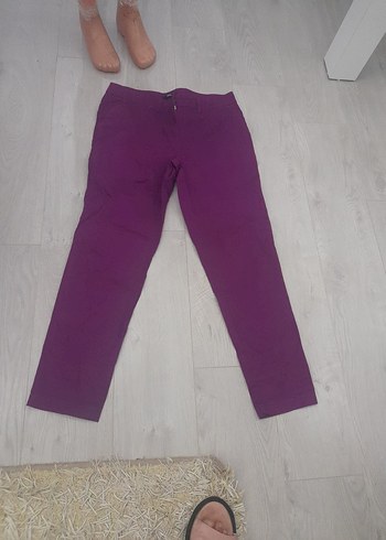 Mor Midi Kadın Kumaş Pantolon
