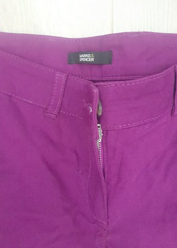 Marks & Spencer Mor Midi Kadın Kumaş Pantolon