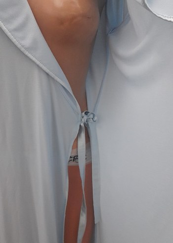 mavi Uzun Kollu Kadın sabahlik - Görsel 4