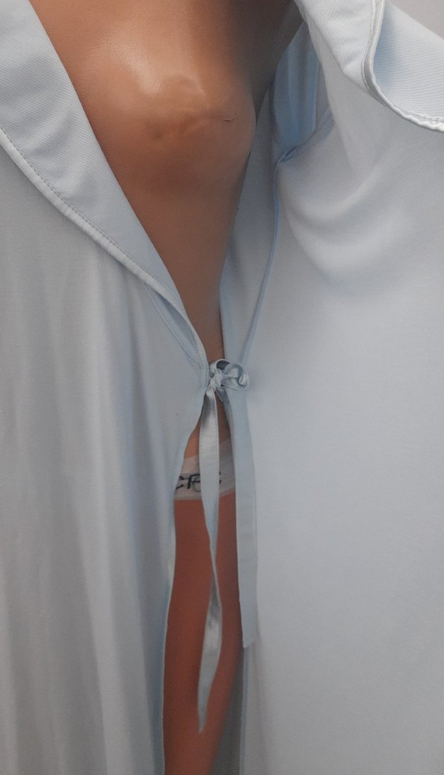 mavi Uzun Kollu Kadın sabahlik - Görsel 4