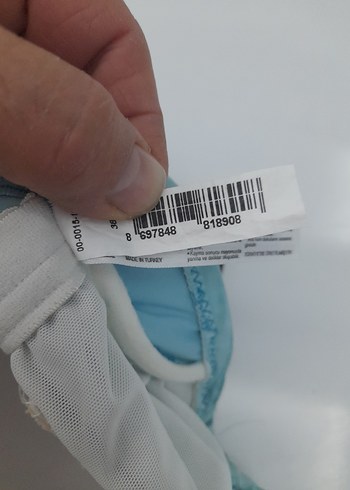 Turkuaz Desenli Drapeli Mini Kadın Mayo - Görsel 5