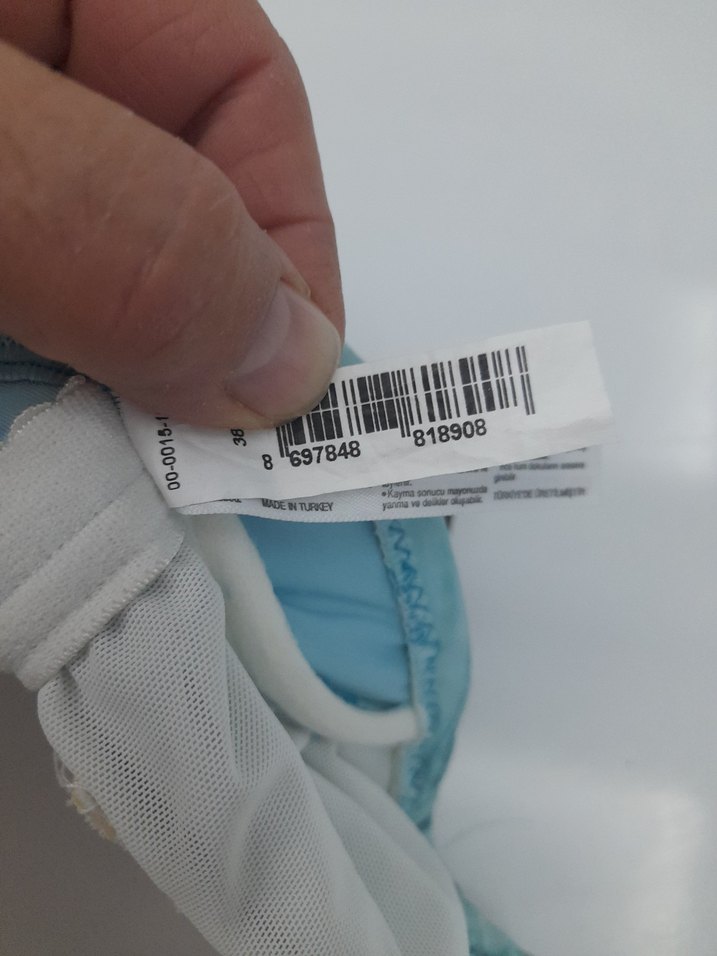 Turkuaz Desenli Drapeli Mini Kadın Mayo - Görsel 5