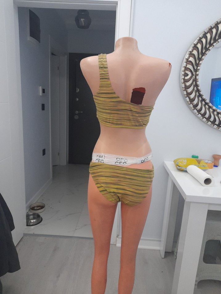 Sarı Tie-Dye Mini Bikini  takim - Görsel 4