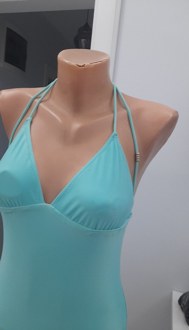 Turkuaz Mini Straplez Kadın Mayo - Görsel 4