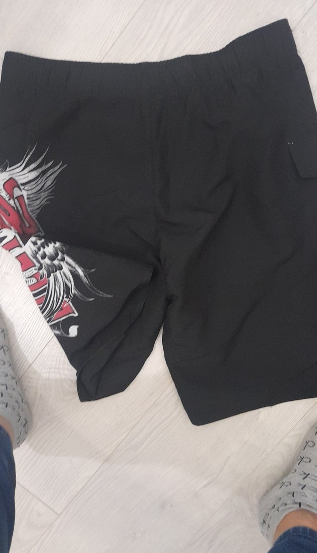 Siyah Baskılı Erkek Mini Spor Şort - Görsel 3