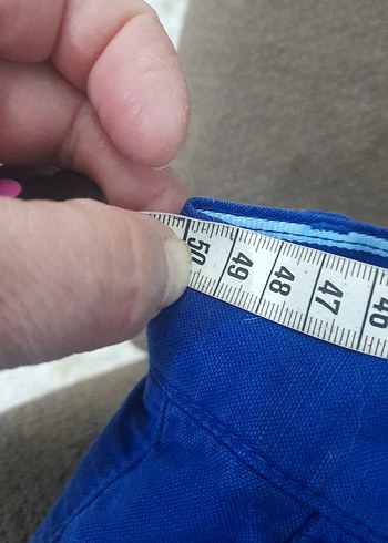 Erkek Mavi Kemerli Kısa Denim Şort - Görsel 5