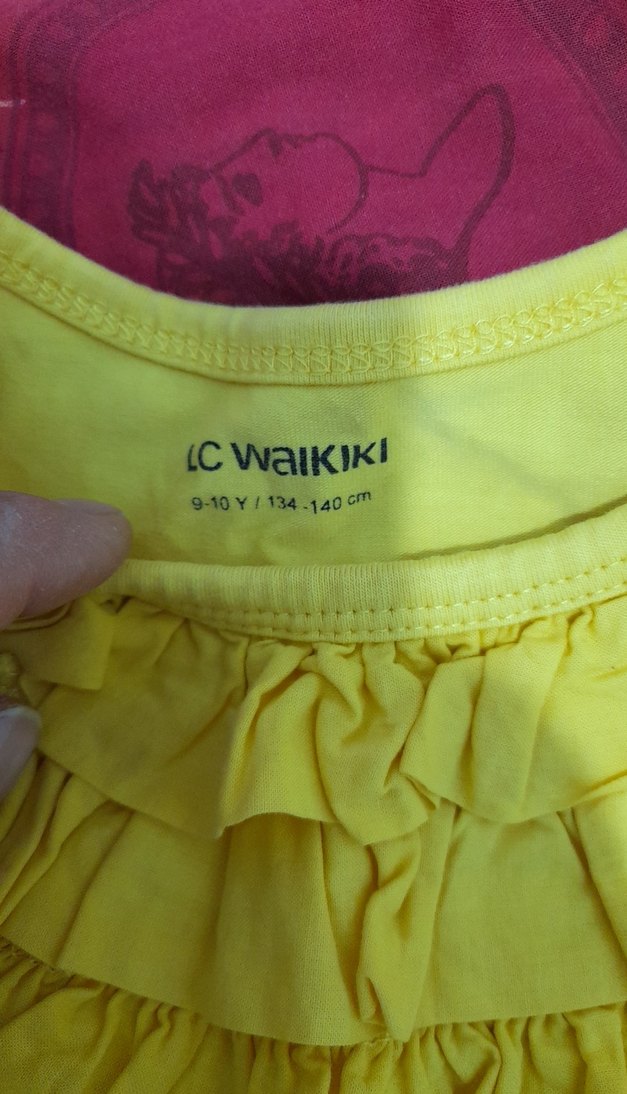 Kız Çocuk Sarı Fırfırlı Kolsuz Atlet - Görsel 2