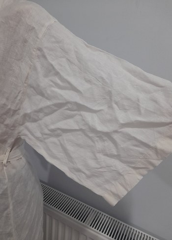 Beyaz Uzun Bohem Kadın kimona - Görsel 4