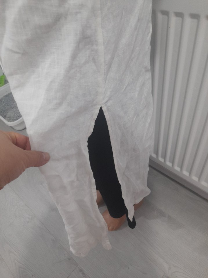 Beyaz Uzun Bohem Kadın kimona - Görsel 3