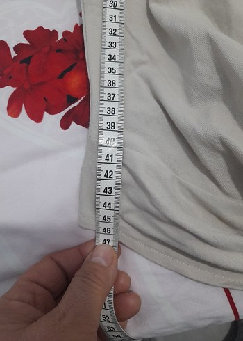 bej Kadın Kısa Kollu Pamuklu Tişört - Görsel 7