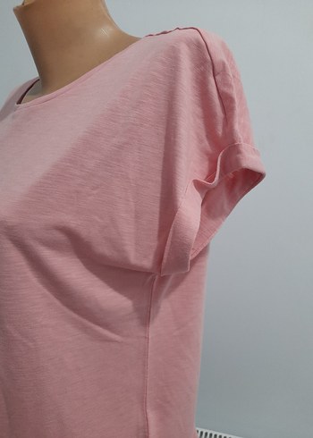 Pembe Kadın Oversize Basic Tişört sadece yıkandı giyilmedi - Görsel 2