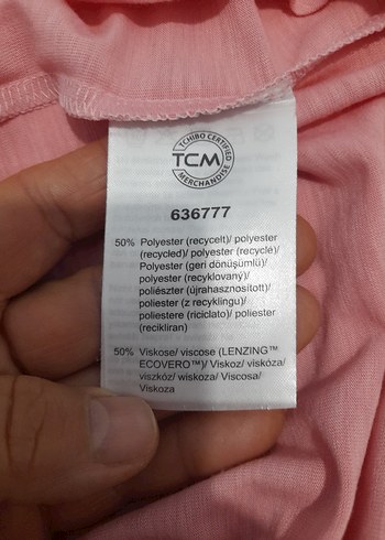 Pembe Kadın Oversize Basic Tişört sadece yıkandı giyilmedi - Görsel 3