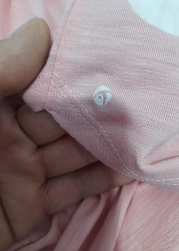 Pembe Kadın Oversize Basic Tişört sadece yıkandı giyilmedi - Görsel 4