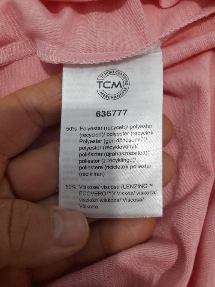 Pembe Kadın Oversize Basic Tişört sadece yıkandı giyilmedi - Görsel 3