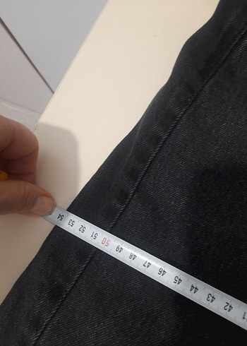 Siyah Bol Kesim Midi Kadın Kot Pantolon - Görsel 5