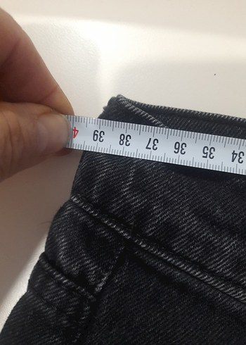 Siyah Bol Kesim Midi Kadın Kot Pantolon - Görsel 4
