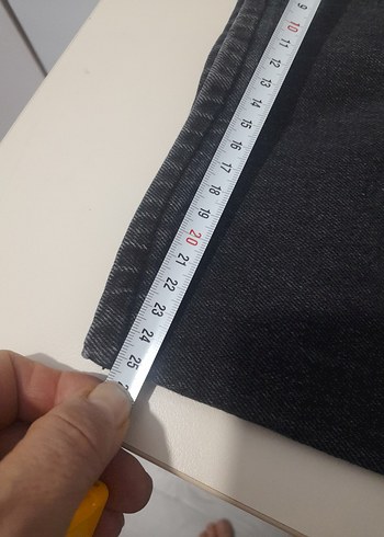 Siyah Bol Kesim Midi Kadın Kot Pantolon - Görsel 8