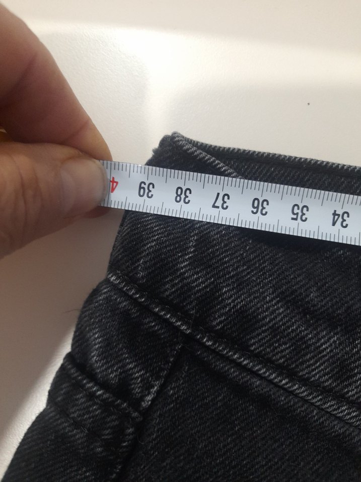 Siyah Bol Kesim Midi Kadın Kot Pantolon - Görsel 4