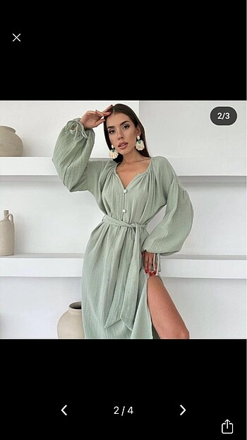 38 Beden yeşil Renk Elbise