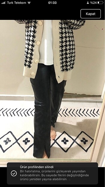 Stradivarius model deri pantolon