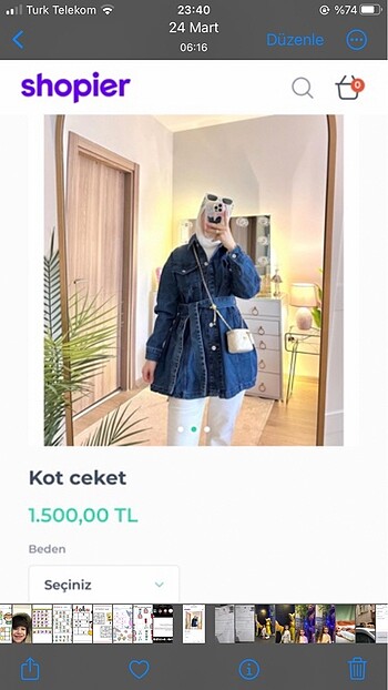 Uzun kot ceket