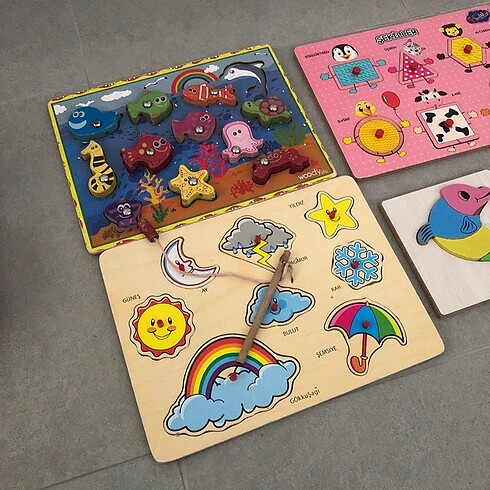  Beden Renk Bebek ahşap puzzle