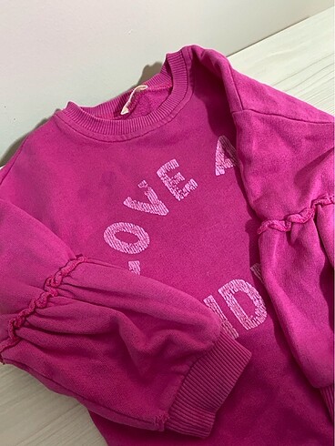 4 Yaş Beden pembe Renk Pembe sweatshirt