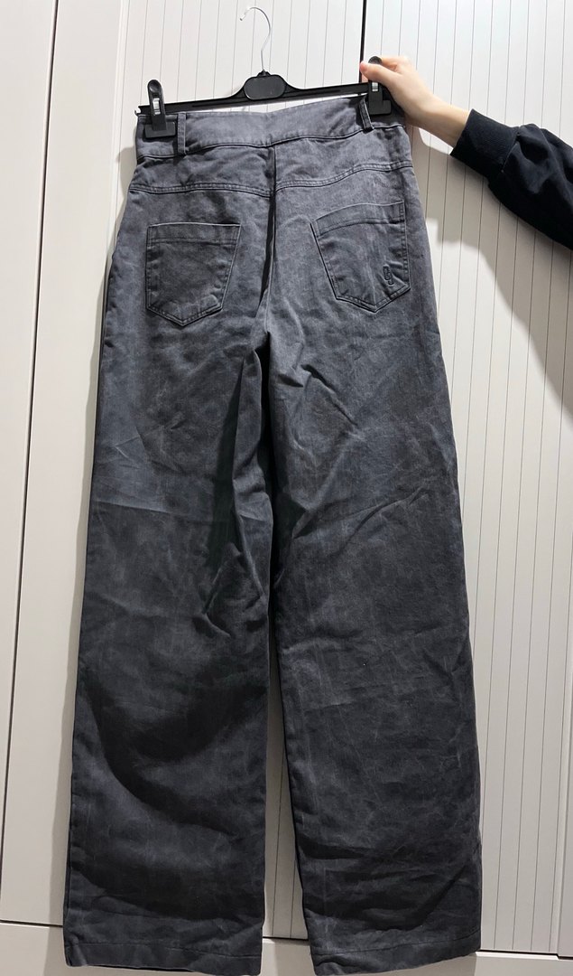 Zara Gri Bol Kesim Midi Denim Kadın Jean - Görsel 2