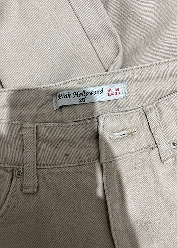 Mango Bej Kadın Regular Fit Denim Pantolon - Görsel 3