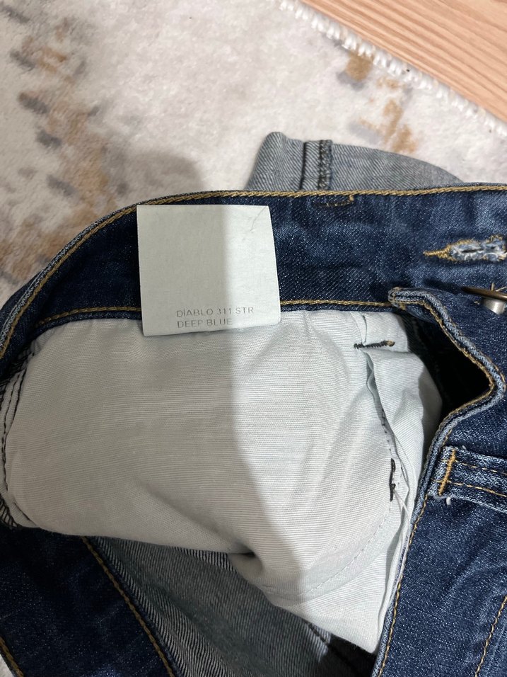 Zara Kadın Lacivert Mini Kot Şort - Görsel 4