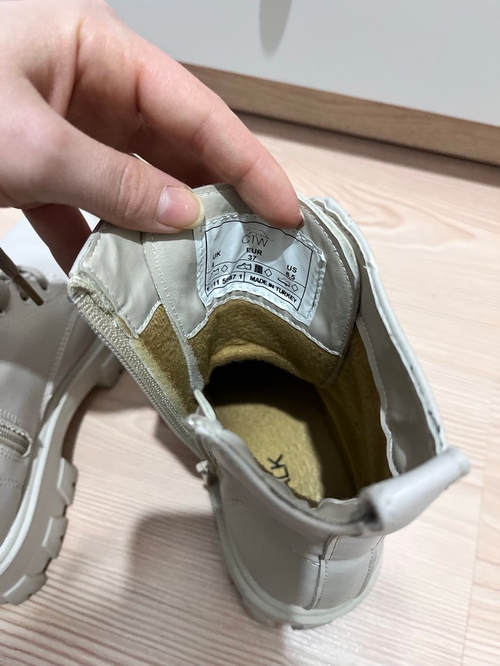 Derimod Kadın Bej Deri Platform Topuklu Bağcıklı Bot - Görsel 4