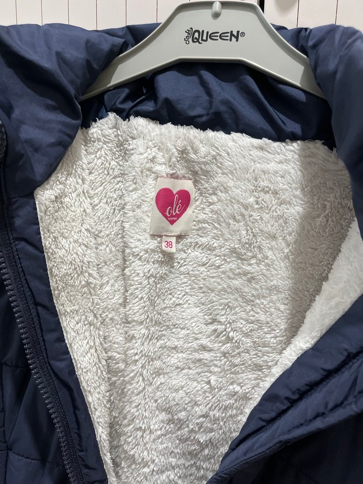 Zara Fermuarlı Mavi Kadın Kışlık Mont - Görsel 3