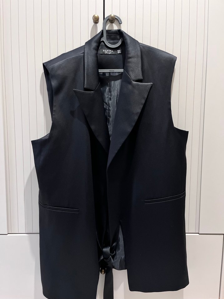 Manuka saten abiye yelek - Görsel 2