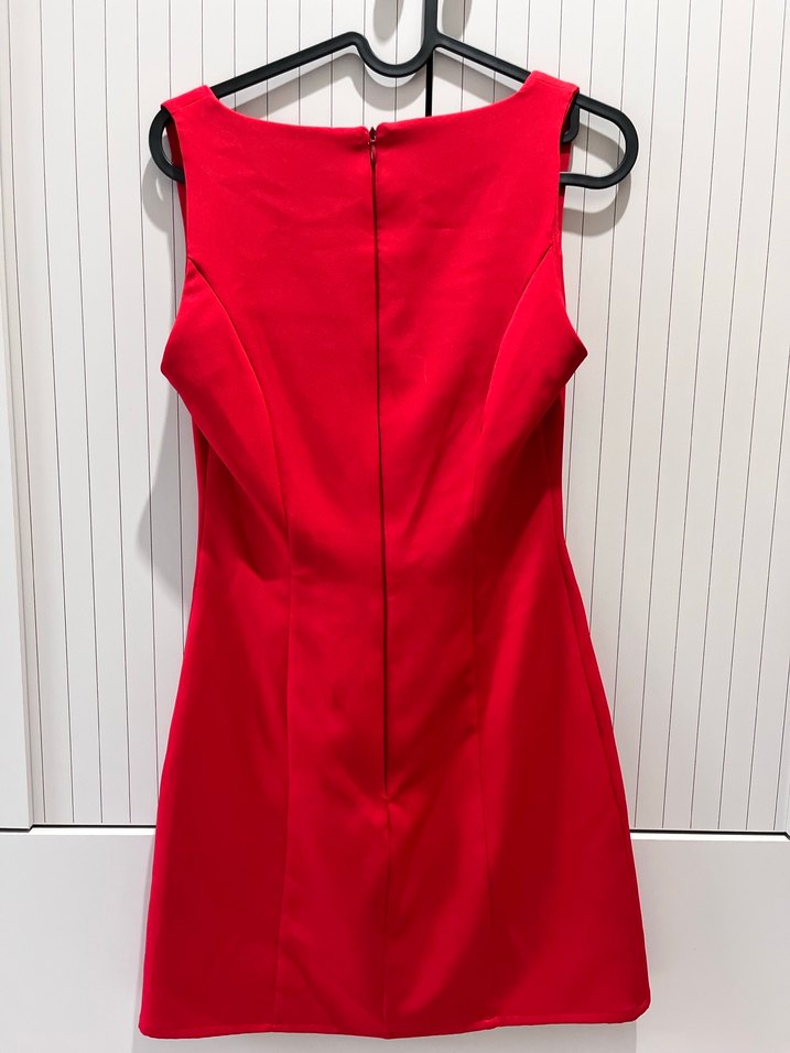 Zara Kırmızı Midi Kolsuz Kadın Elbise - Görsel 2
