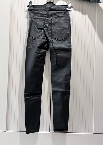 Stradivarius Siyah Deri Kadın Kot Pantolon - Görsel 2