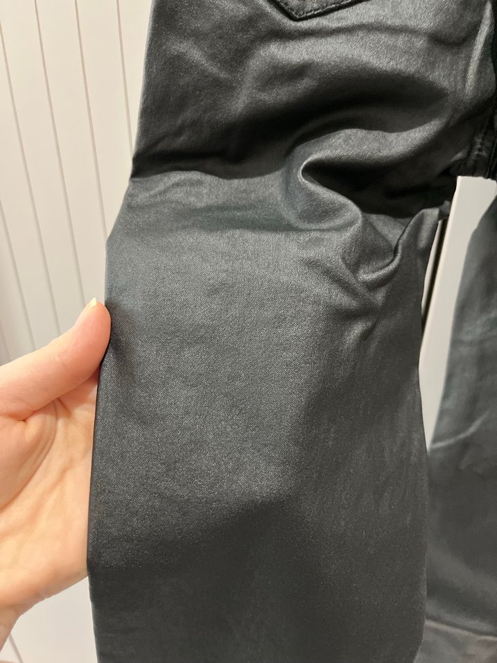 Stradivarius Siyah Deri Kadın Kot Pantolon - Görsel 5