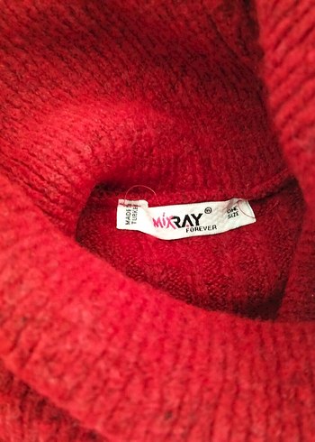 Bordo Uzun Kollu Boğazlı Triko Elbise - Görsel 7